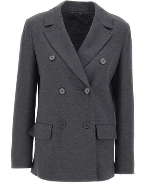 Max Mara Double-Breasted Flap-Pocket Jacket - Black