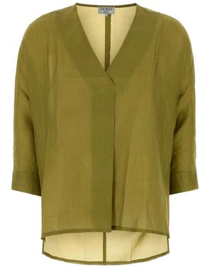 THE ROSE IBIZA Indochine Silk Blouse - Green