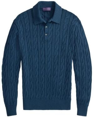 Ralph Lauren Pull En Maille Torsadée - Blue