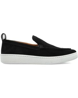 Lanvin Topstitched Pull-Tab Sneakers - Black