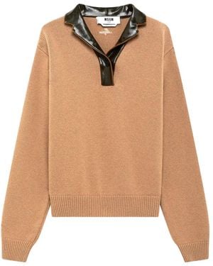 MSGM Langärmeliger Pullover - Natur