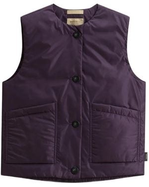 Woolrich Button-Fastening Quilted Vest - Purple