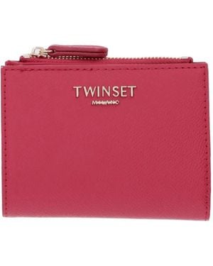 Twinset Logo-Plaque Bifold Wallet - Red