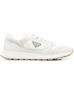 Prada Logo-Plaque Sneakers - Bianco