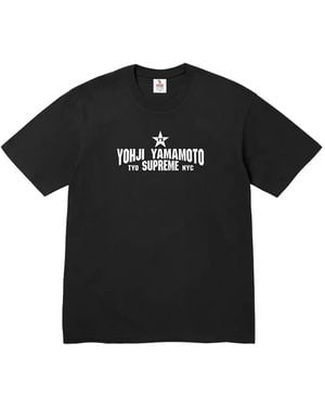 Supreme X Yohji Yamamoto Star Logo-Print T-Shirt - Black