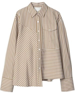 3.1 Phillip Lim Asymmetrical Striped Shirt - Natural