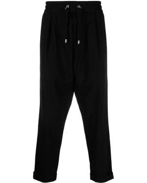 Balmain クロップド サルエルパンツ - ブラック