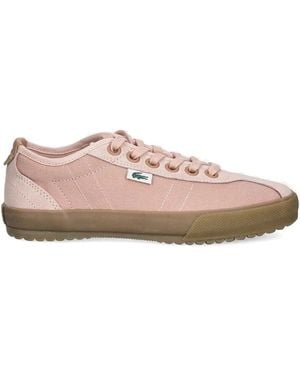 Lacoste Suede-Panel Sneakers - Pink