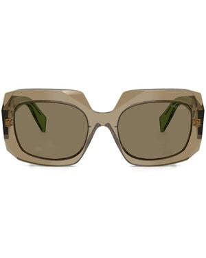 Prada Symbole Oversized-Frame Sunglasses - Natural