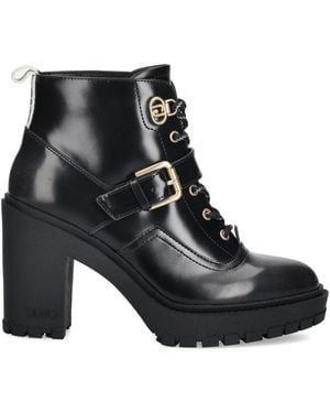 Liu Jo 100Mm Leather Ankle Boots - Black