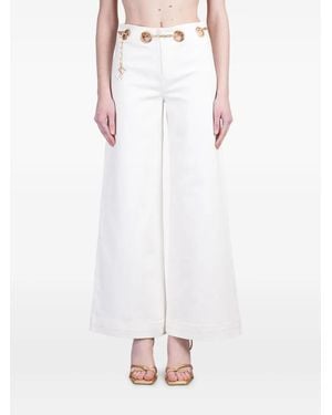 Cult Gaia Sydney Eyelet Chain-Link Trousers - White