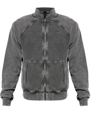 DIESEL S-Wafy-Zip-Rag Sweatshirt - Grey