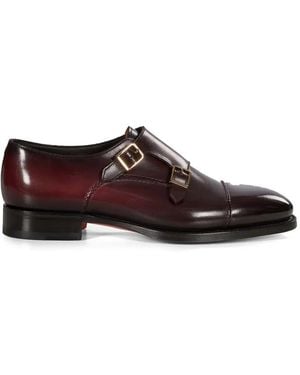 Santoni Gregor Monk-Schuhe Mit Doppelriemen - Braun