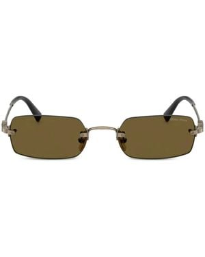 Miu Miu Rectangle-Frame Sunglasses - Metallic