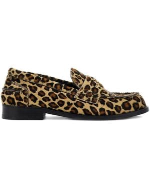 Roberto Cavalli Mocassini Con Stampa Animalier - Marrone