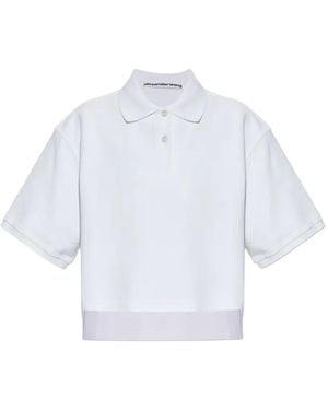 Alexander Wang Asymmetric-Hem Polo Shirt - White