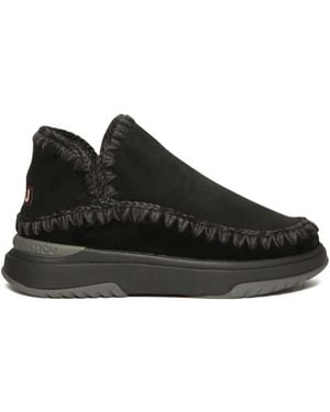 Mou Double-Face Sheepskin Slip-On Trainers - Black