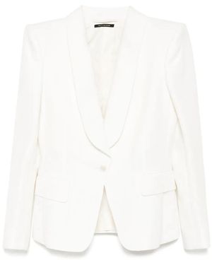 Tom Ford Shawl-Lapels Single-Breasted Blazer - White