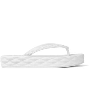 Jimmy Choo Diamond Flip Flops - White