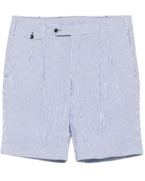 PT Torino Striped Seersucker Shorts - Blue