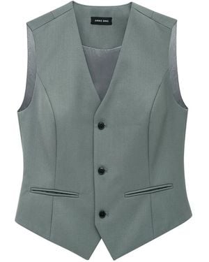 Anine Bing Mario Buttoned Vest - Blue