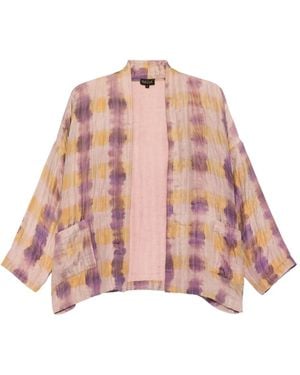 Yavi Tie-Dye Checked Jacket - Pink