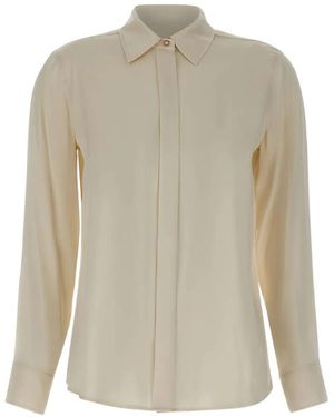 Max Mara Silk-Satin Concealed-Button Shirt - White