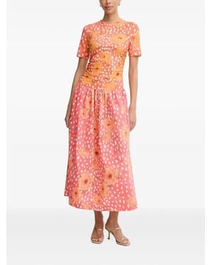 Never Fully Dressed Floral-Print Ruched Maxi Dress - Pink