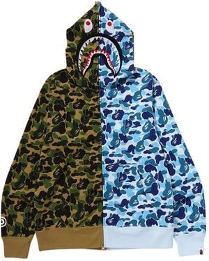A Bathing Ape Abc Camo Separate Shark Full-Zip Hoodie - Blue