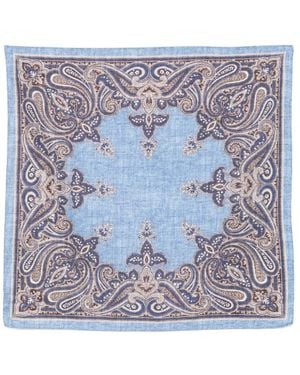 Dell'Oglio Paisley-Print Scarf - Blue