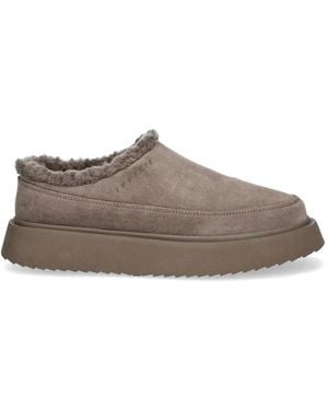 Inuikii Classic Micro Platform Fur-Trim Slippers - Brown