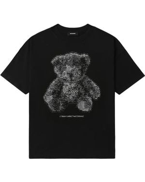 we11done Teddy-Print T-Shirt - Black