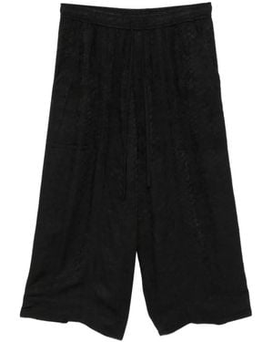 Julius Croped Baggy Trousers - Black