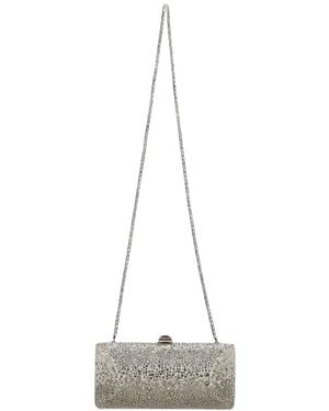 Rodo Crystal-Embellished Clutch Bag - White