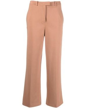 Pinko Mid-Rise Straight-Leg Trousers - Natural