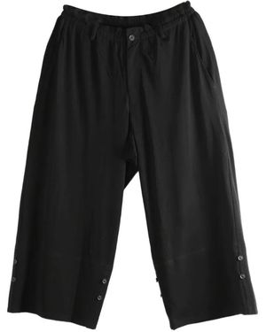 Yohji Yamamoto Button-Detail Trousers - Black