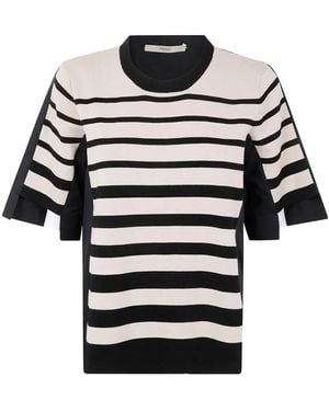 Nuur Top A Righe - Nero