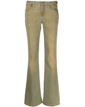 DIESEL Logo-Plaque Flared Jeans - Green