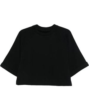 Marc O' Polo Raglan-Sleeve Cropped T-Shirt - Black