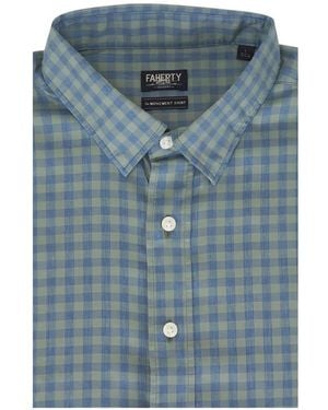 Faherty Camisa Movement A Cuadros Gingham - Azul