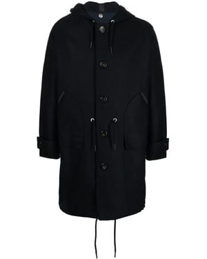 PT Torino Hooded Drawstring Coat - Black