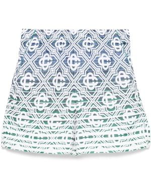 CASABLANCA Monogram-Gradient Towelling Shorts - Blue