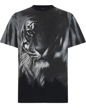 Roberto Cavalli タイガープリント Tシャツ - ブラック
