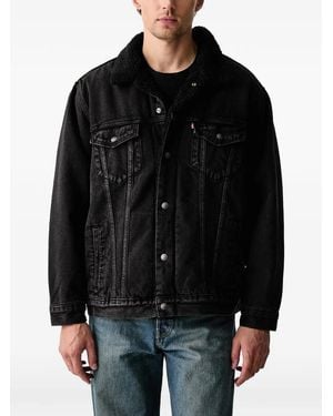 Levi's Fleece-Collar Denim Jacket - Black