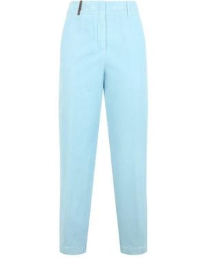 Peserico Welt-Pockets High-Waisted Trousers - Blue