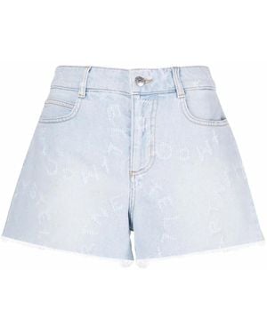 Stella McCartney Stella Logo Denim Shorts - Blue