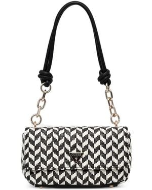 Guess Tessi Woven Shoulder Bag - White