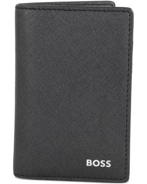 BOSS Logo-Detail Wallet - Grey