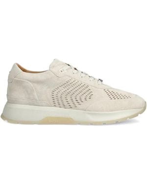 BOSS Zac perforated suede sneakers - Blanco