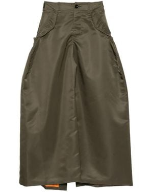 Sacai Falda Ancha Con Hebilla - Verde